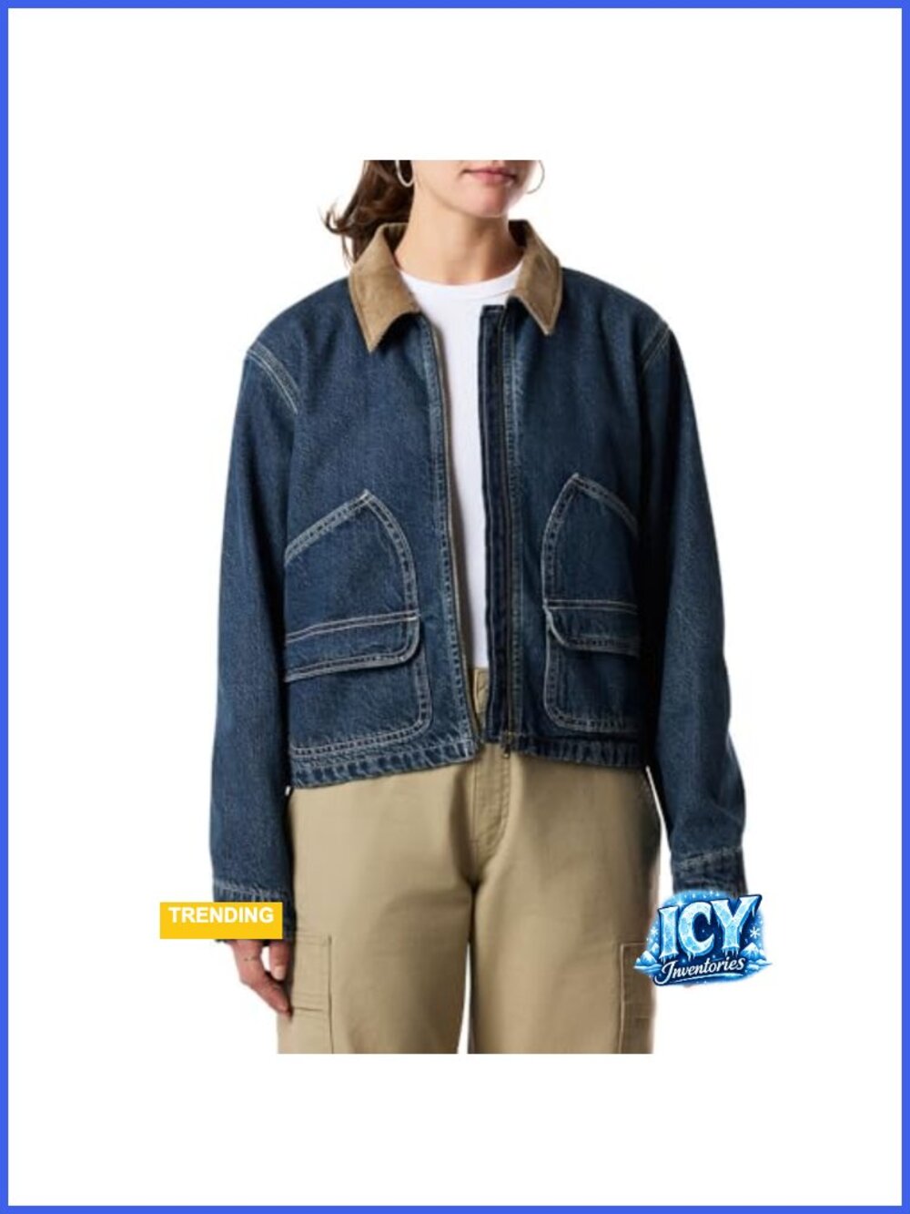 Women's Zip Utility Jacket Casual Long Sleeve Cotton Collared